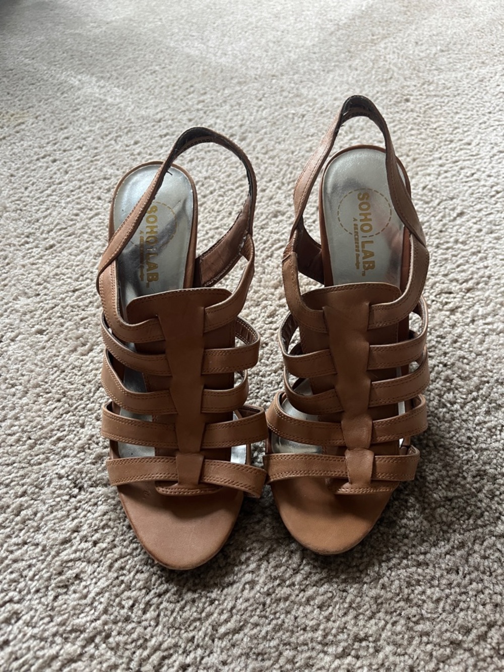 Corso Como Tan Strappy Slingback Heels